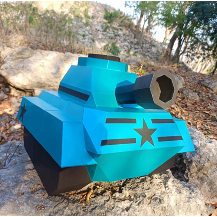 LOW POLY PAPERCRAFT CUTE TANK