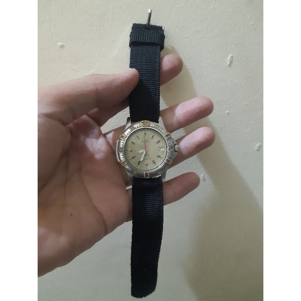 Jam Tangan Vintage ESQ Esquire Quartz Diver Style Swiss Quartz