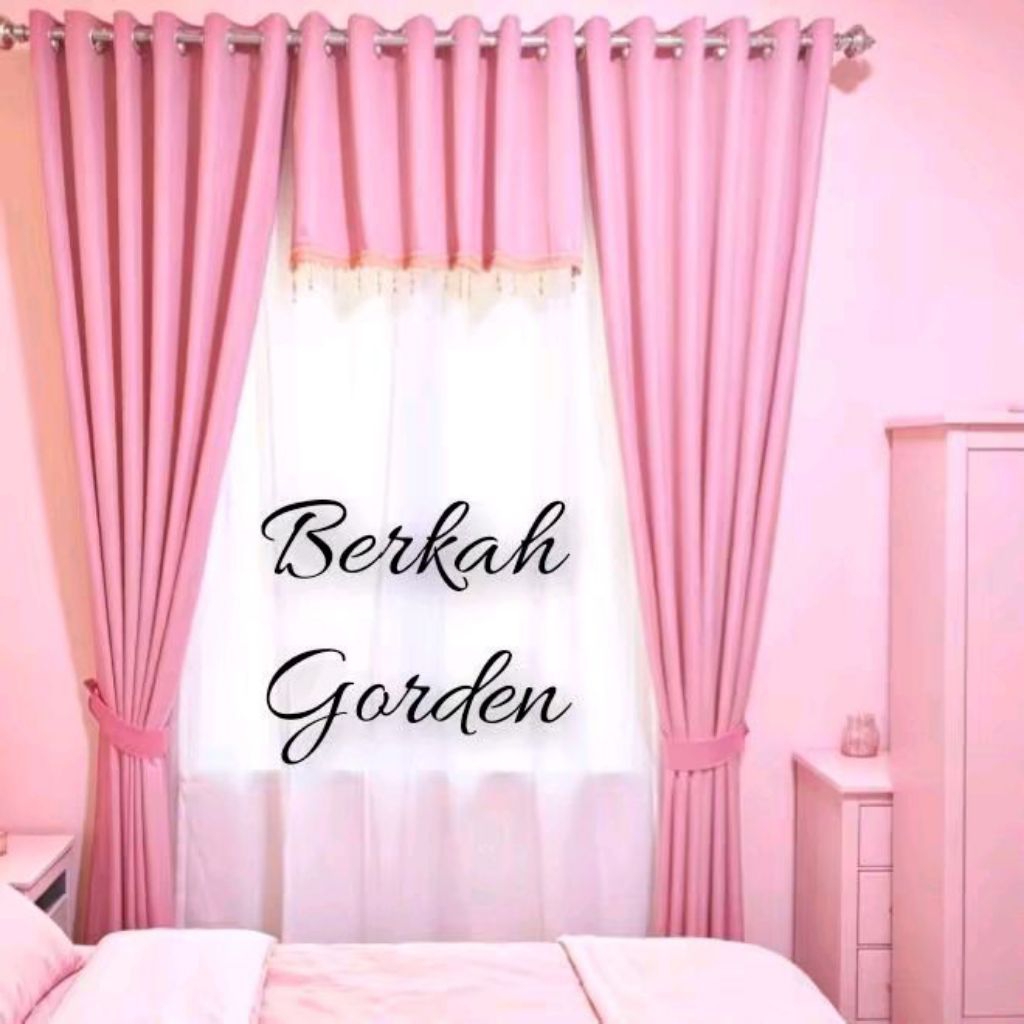 1 Set Gorden Poni Jendela Atas Pintu Tengah Ruang Tamu Tinggi 230 cm Gorden mewah elegan  Bahan Katu