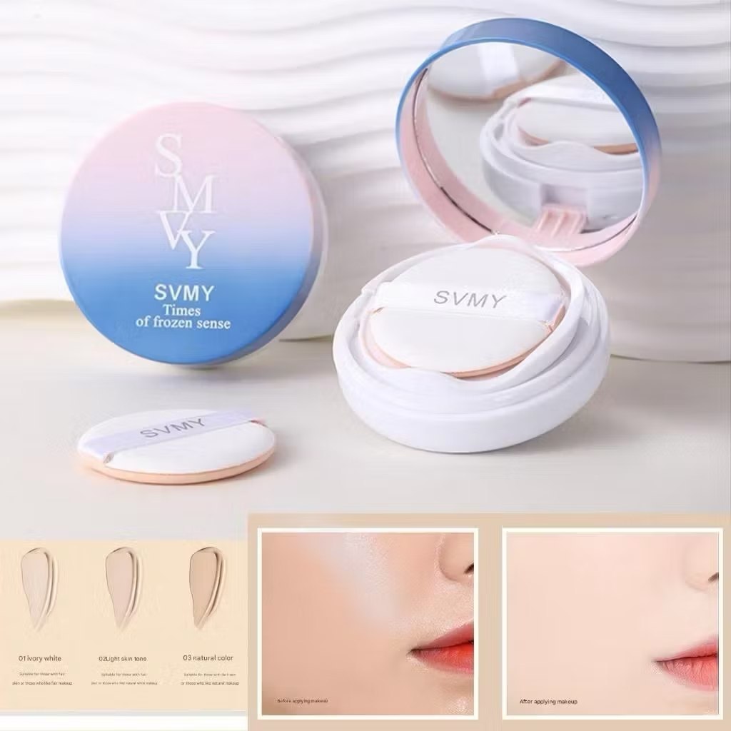 SVMY Cushion Makeup Warna Ivory White, Light Skin Tone, Natural Color, Kulit Halus