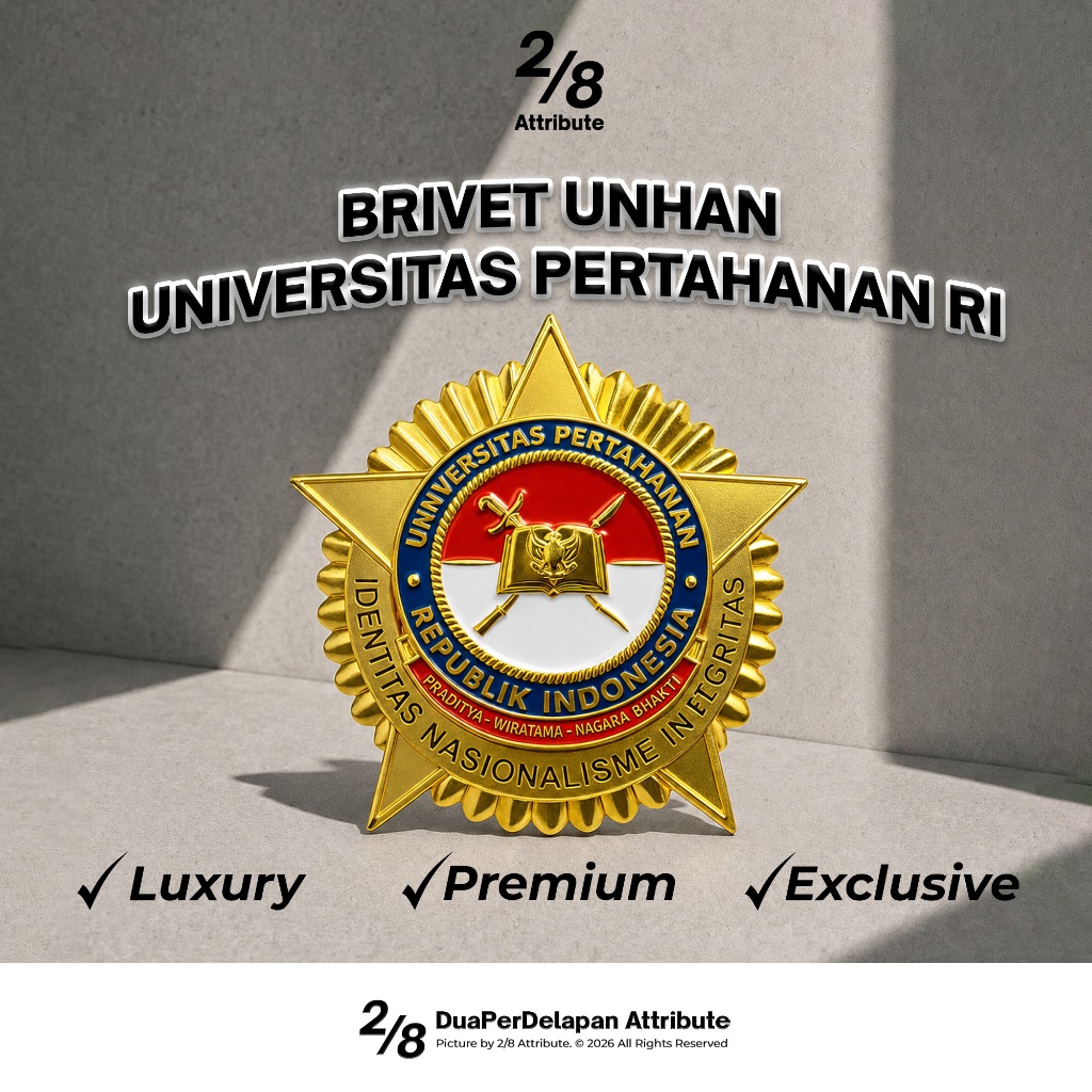 BRIVET UNHAN UNIVERSITAS PERTAHANAN RI | LENCANA LOGAM PREMIUM | ATRIBUT SERAGAM - 2/8 ATTRIBUTE
