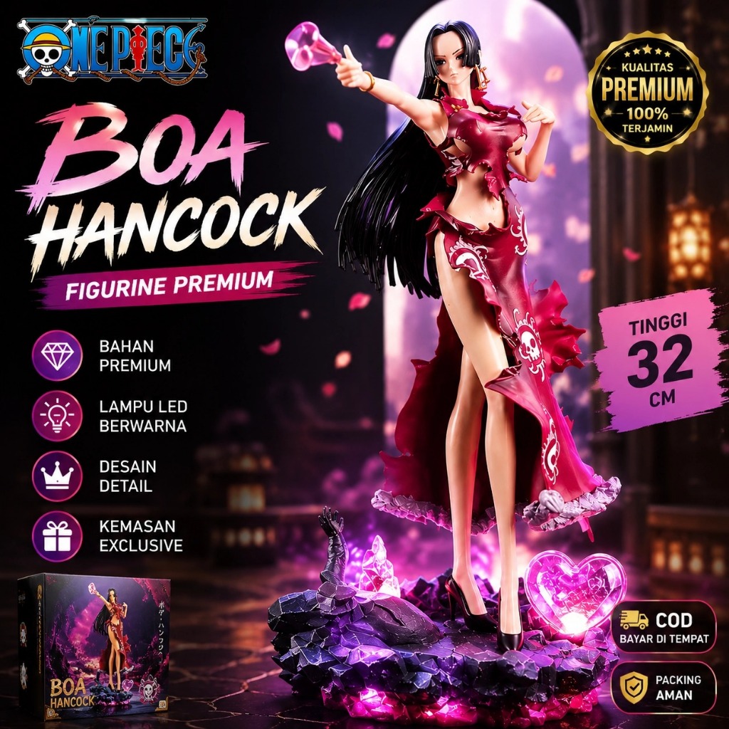 FIGURE BOA HANCOCK 32cm ONE PIECE - Patung Resin CAST OFF + LED NIGHT DISPLAY