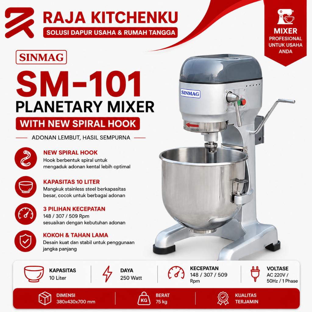 SINMAG Planetary Mixer (10 Liter) SM-101 / SM 101 / SM101