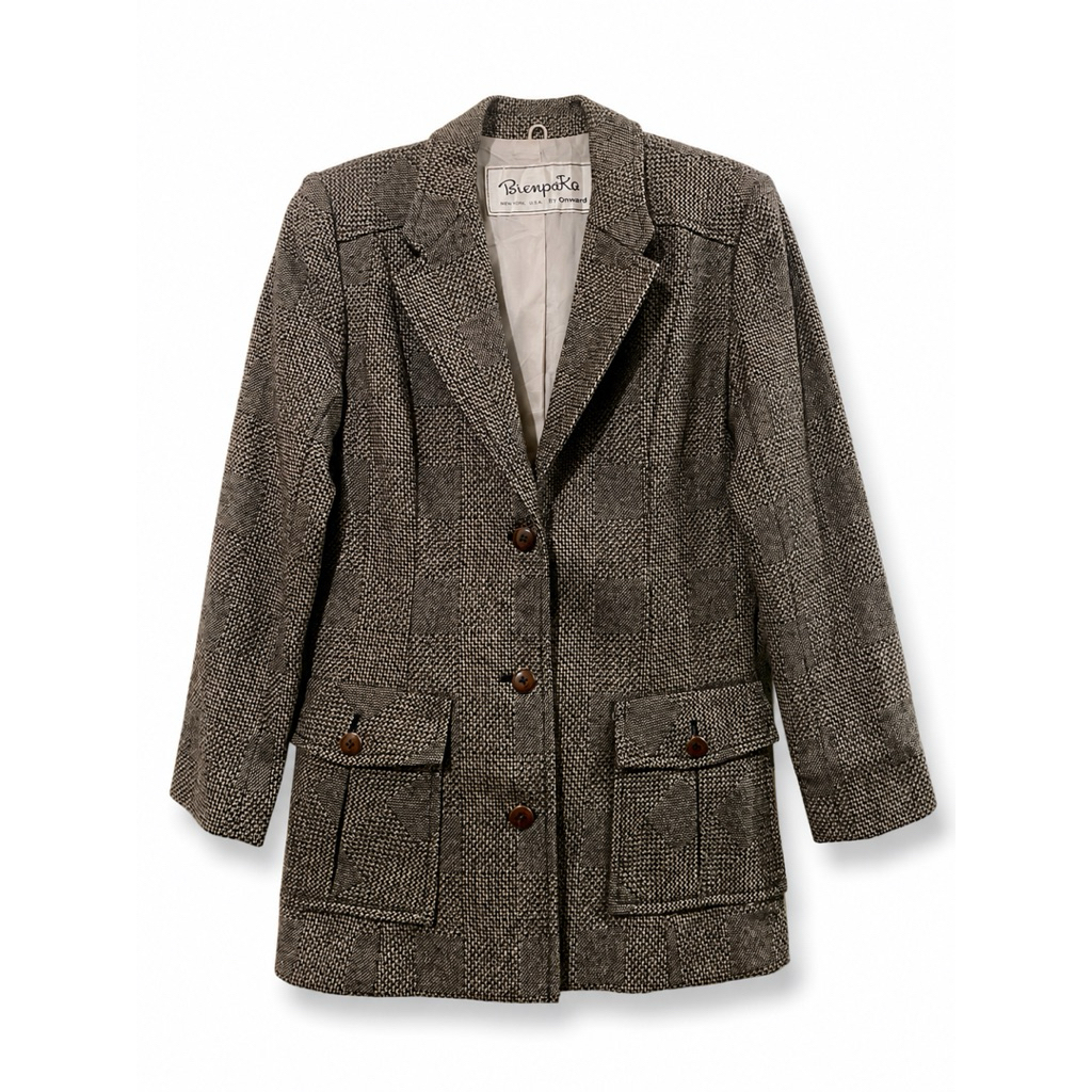 Blazer Jas Wanita Keren Timeless Classy Bahan Tweed