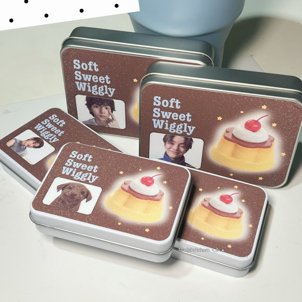 custom tin case pudding formula 1 kpop thai character kotak penyimpanan gitter l