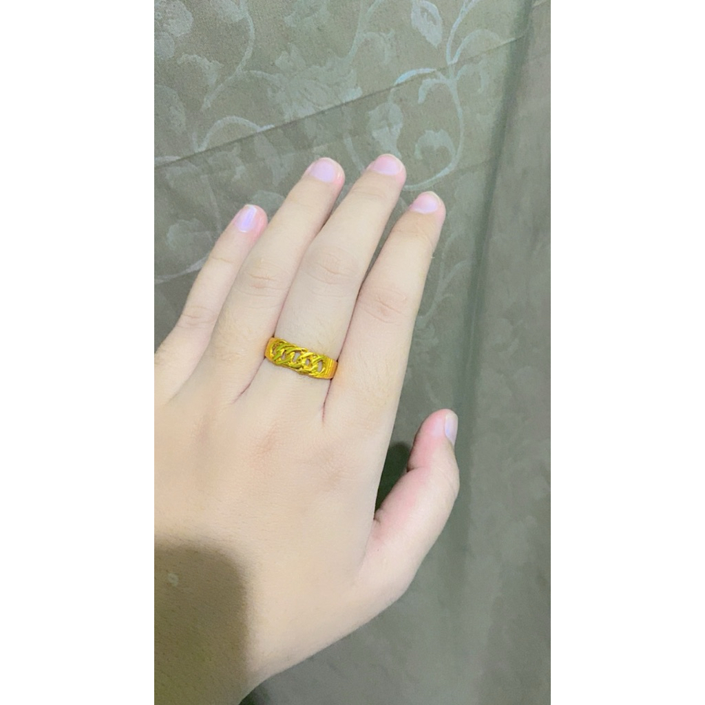 cincin rantai lapis emas