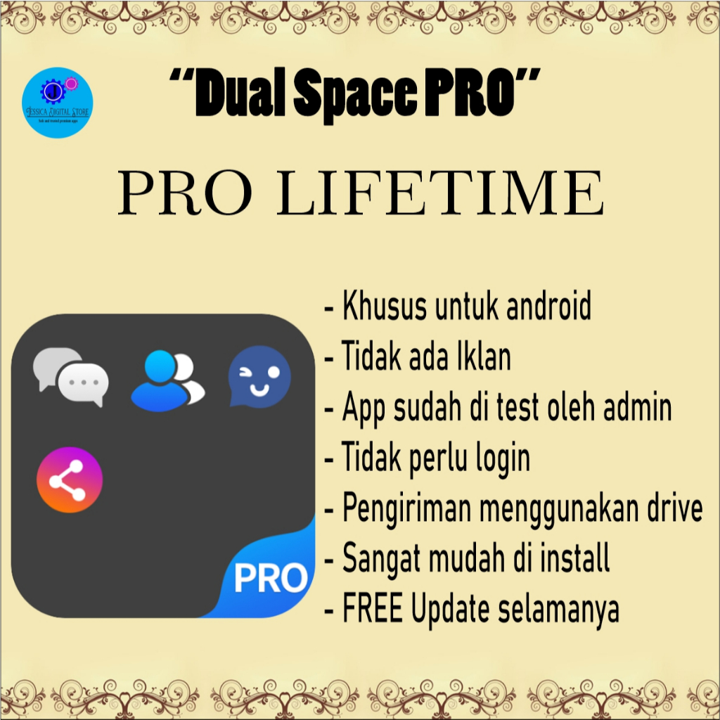 Dual Space PRO multi accounts v3.1.3 lifetime clone app duplikasi aplikasi android