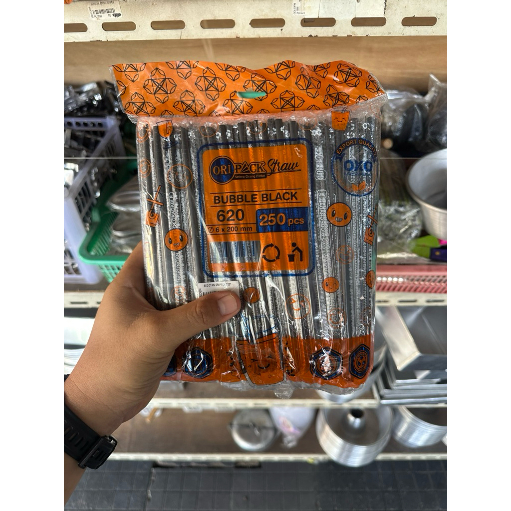 Sedotan steril isi 250 pcs/ Sedotan boba / sedotan pop ice