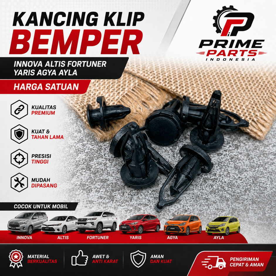 Kancing Klip Bemper Innova Altis Fortuner Yaris Agya Ayla | HARGA SATUAN