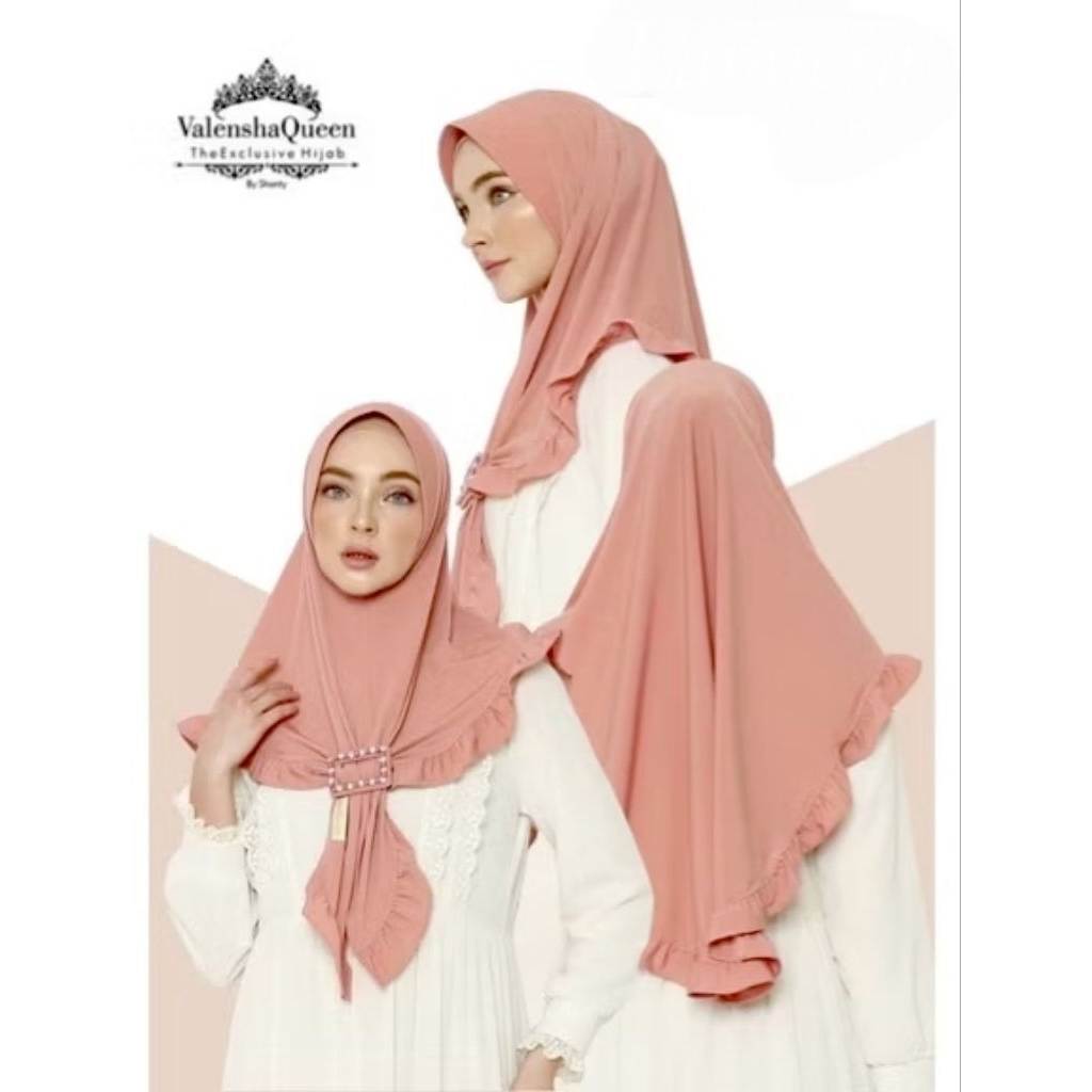 SHELOVESHOPP - HIJAB KHIMAR S3 INSTAN GESPER PREMIUM ORIGINAL VALENSHA QUEEN JILBAB KERUDUNG SEGITIG