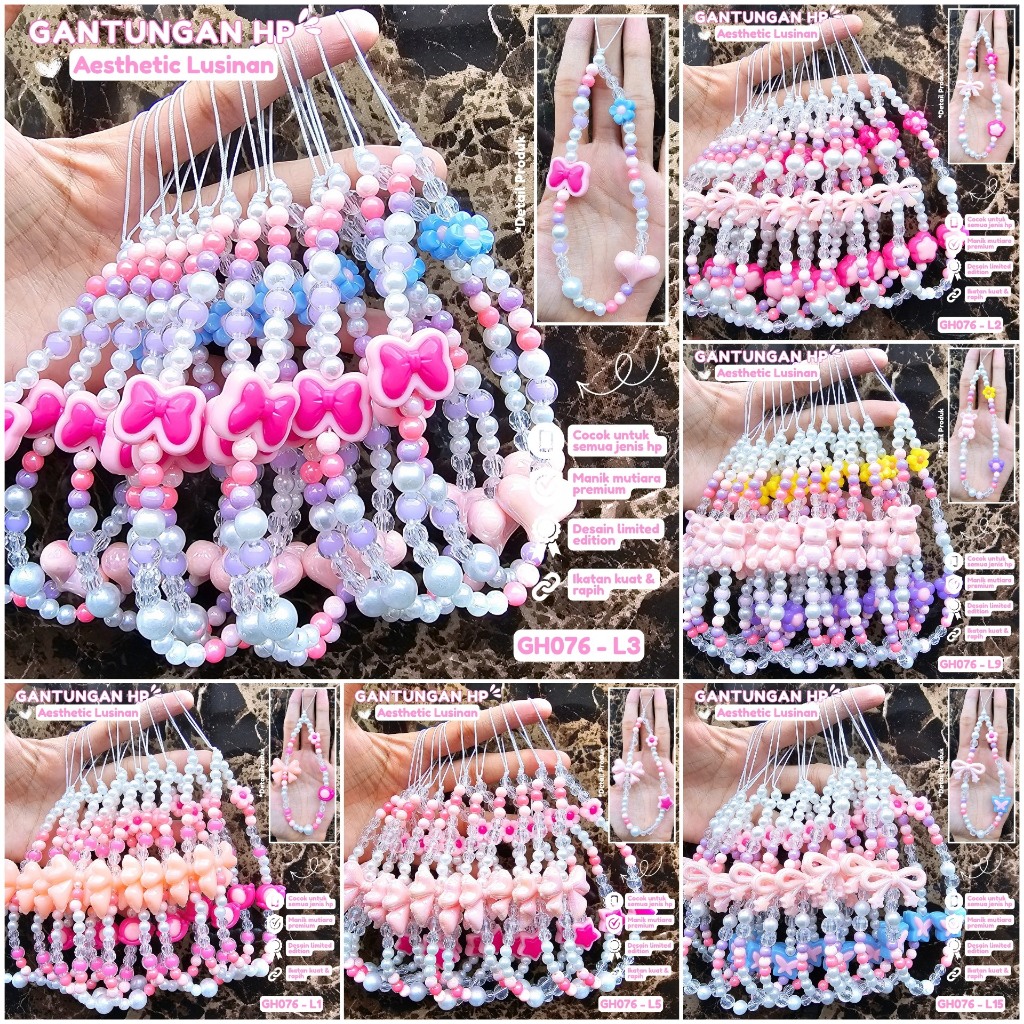 (12 pcs) Gantungan Hp Phone Strap Gantungan Tas Bag Charm Gantungan Kunci Keychain Barang Grosir Aks