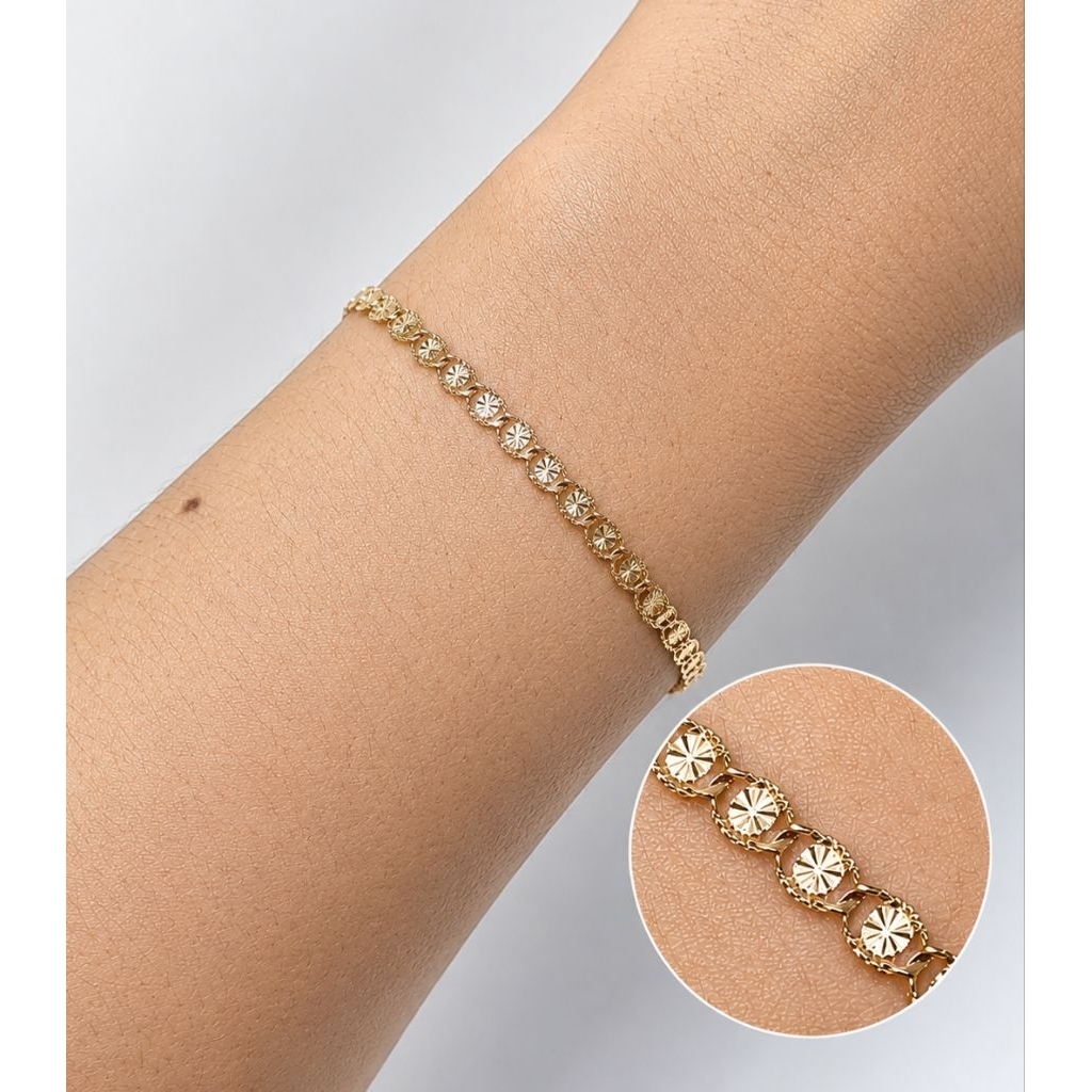 Gelang Rantai Emas Model Ukir 1.49 Gram 700 16k (RH449)
