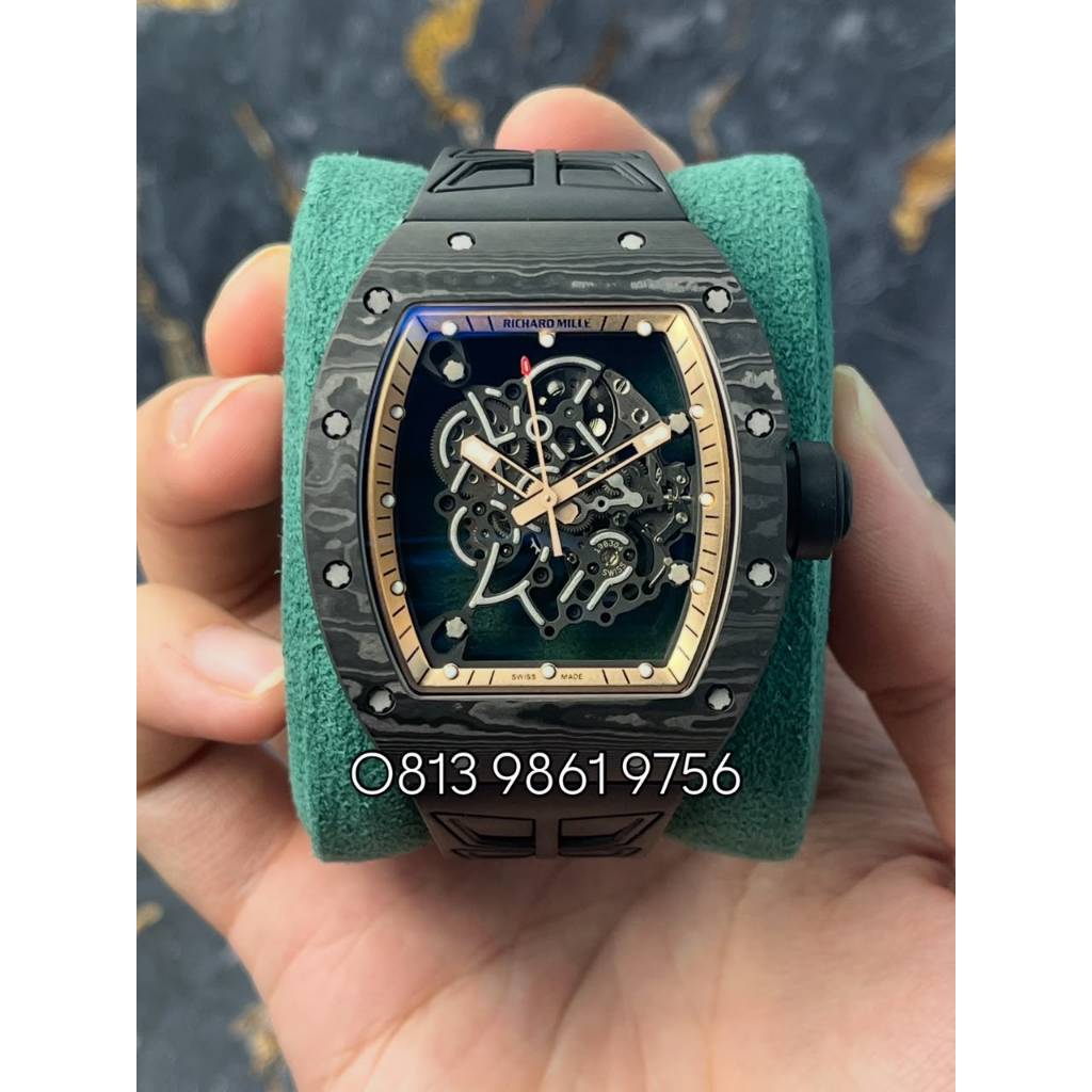 Jam Tangan RM055 Bubba Gold NTPT Carbon on Rubber
