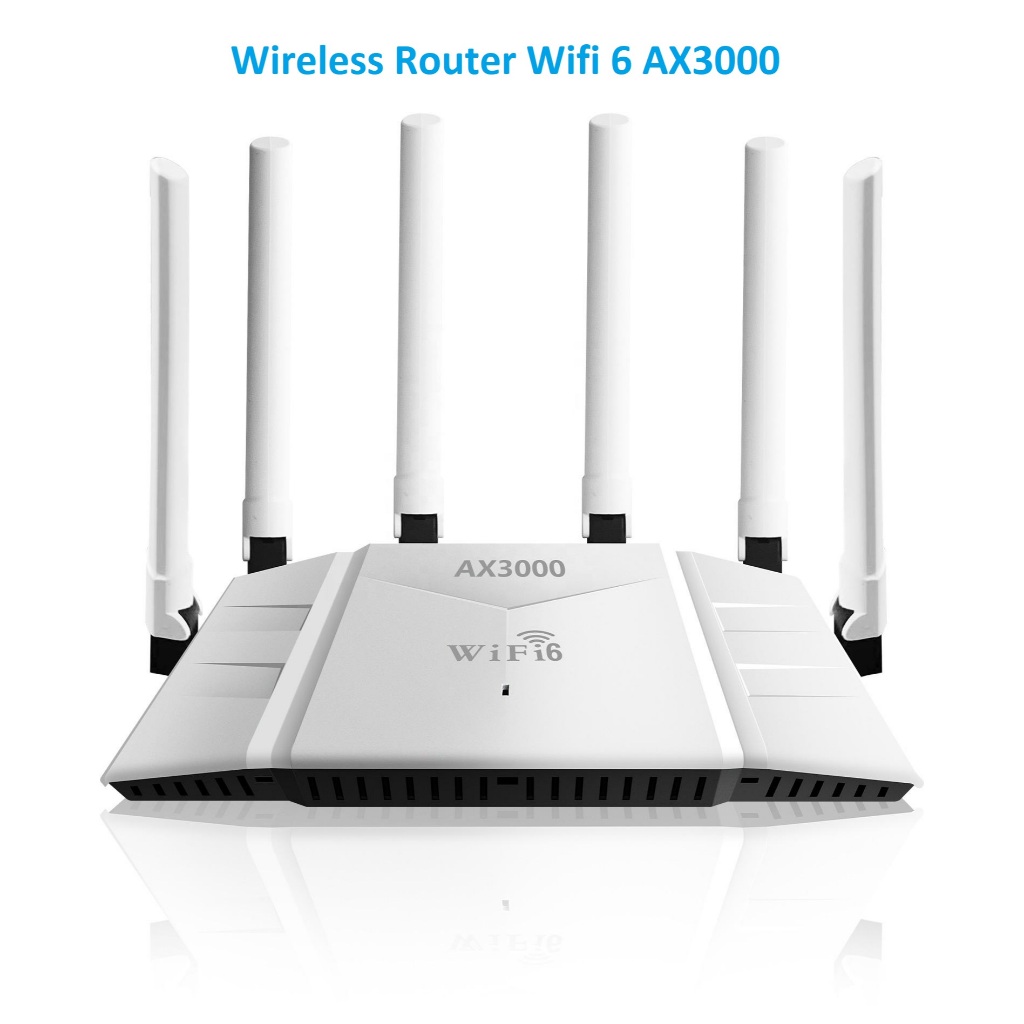 Wireless Router Wifi 6 Dual Band AX3000 High Gain 6 Antena Gigabit LAN