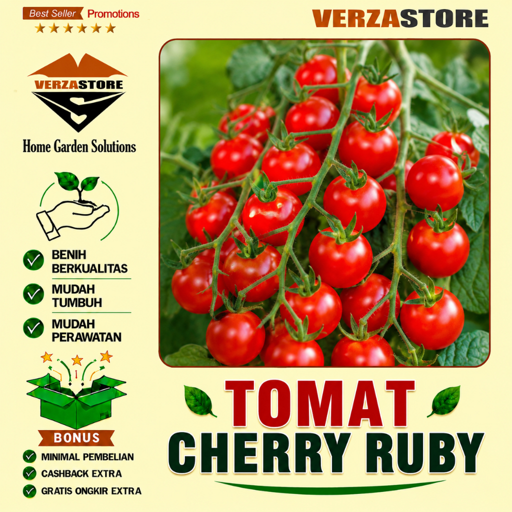 25 Biji - Benih Bibit Buah Tomat Cherry Ruby