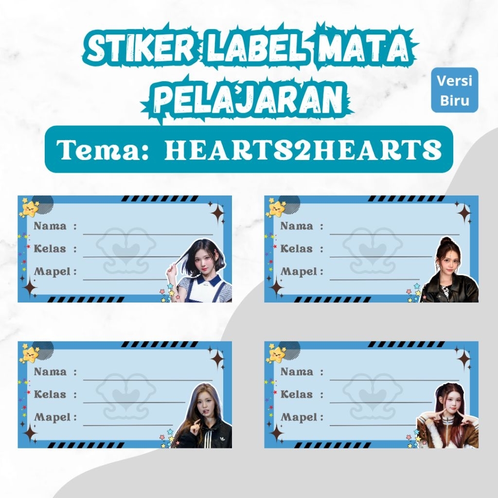 STIKER MATA PELAJARAN TEMA HEARTS2HEARTS
