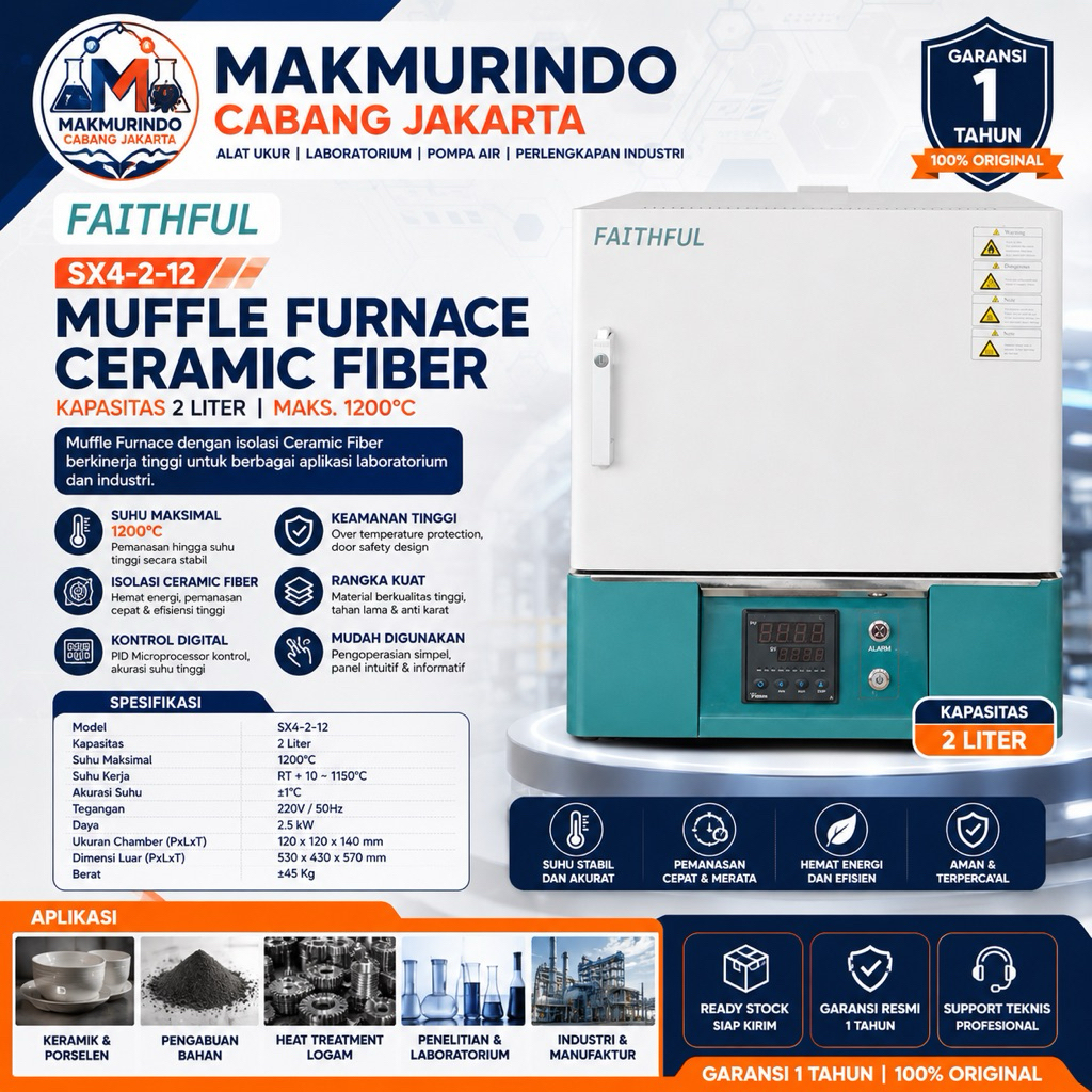 Muffle Furnace Ceramic Fiber Muffle Furnace 2lt 1200°C