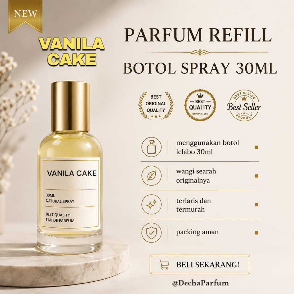 (LLB 30ML) V4N1L4 C4K3 PARFUM REFILL 30ML TERLARIS MURAH DAN TAHAN LAMA