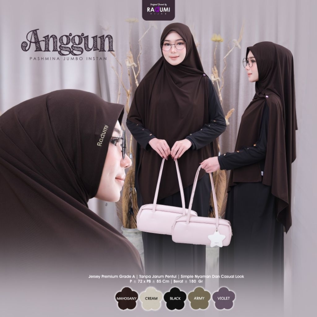 ANGGUN PASHMINA INSTAN JUMBO ORI RAQUMI HIJAB