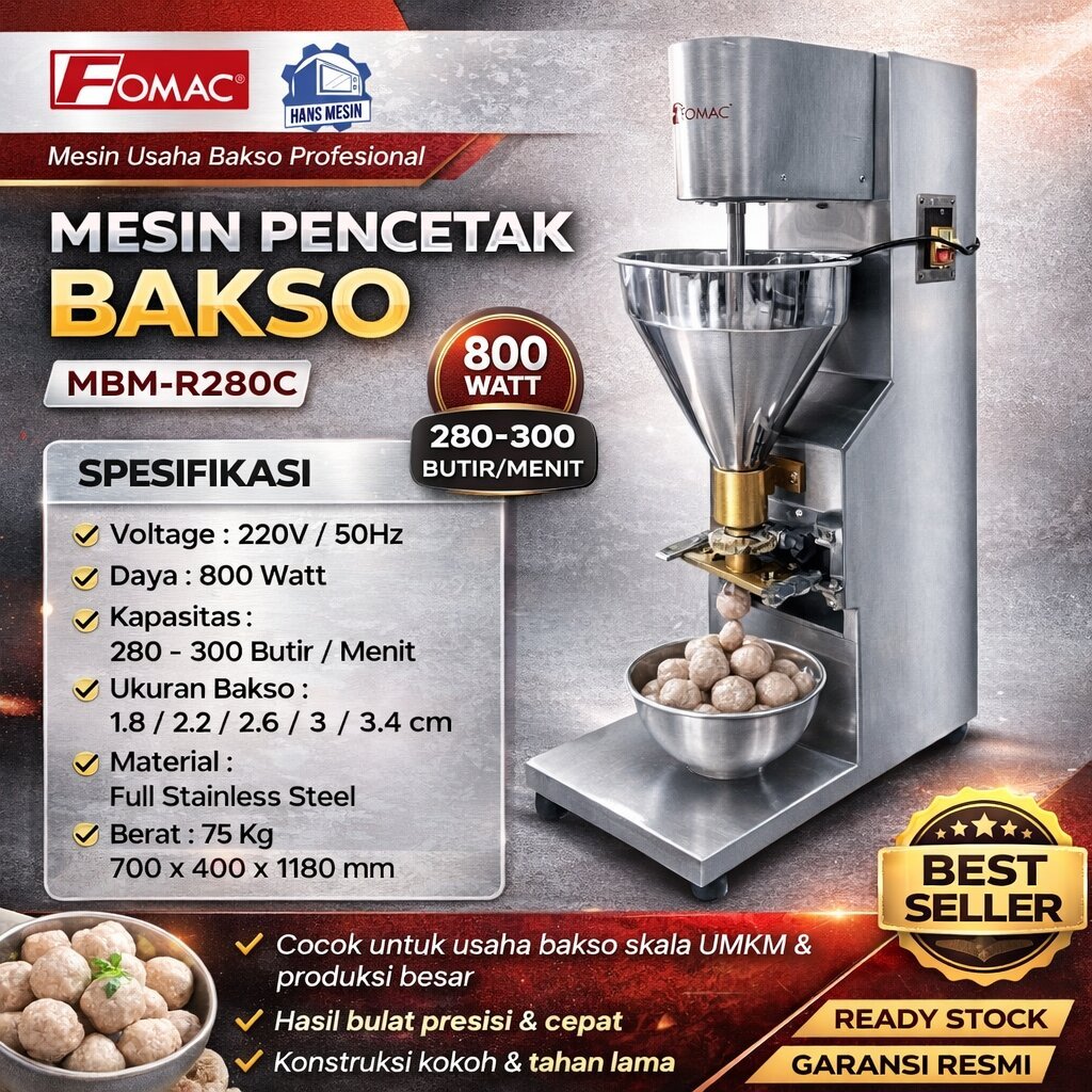 FOMAC MESIN CETAK BAKSO / MEATBALL FORMING MACHINE (FOMAC) MBM-R280C