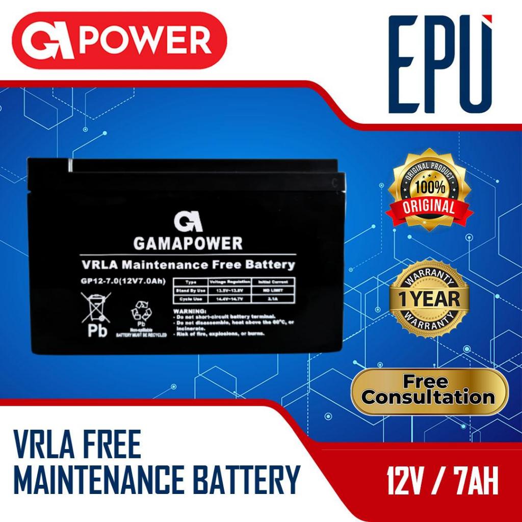 Gpower 12V7Ah Baterai UPS Aki Kering VRLA 12 Volt 7 Ah
