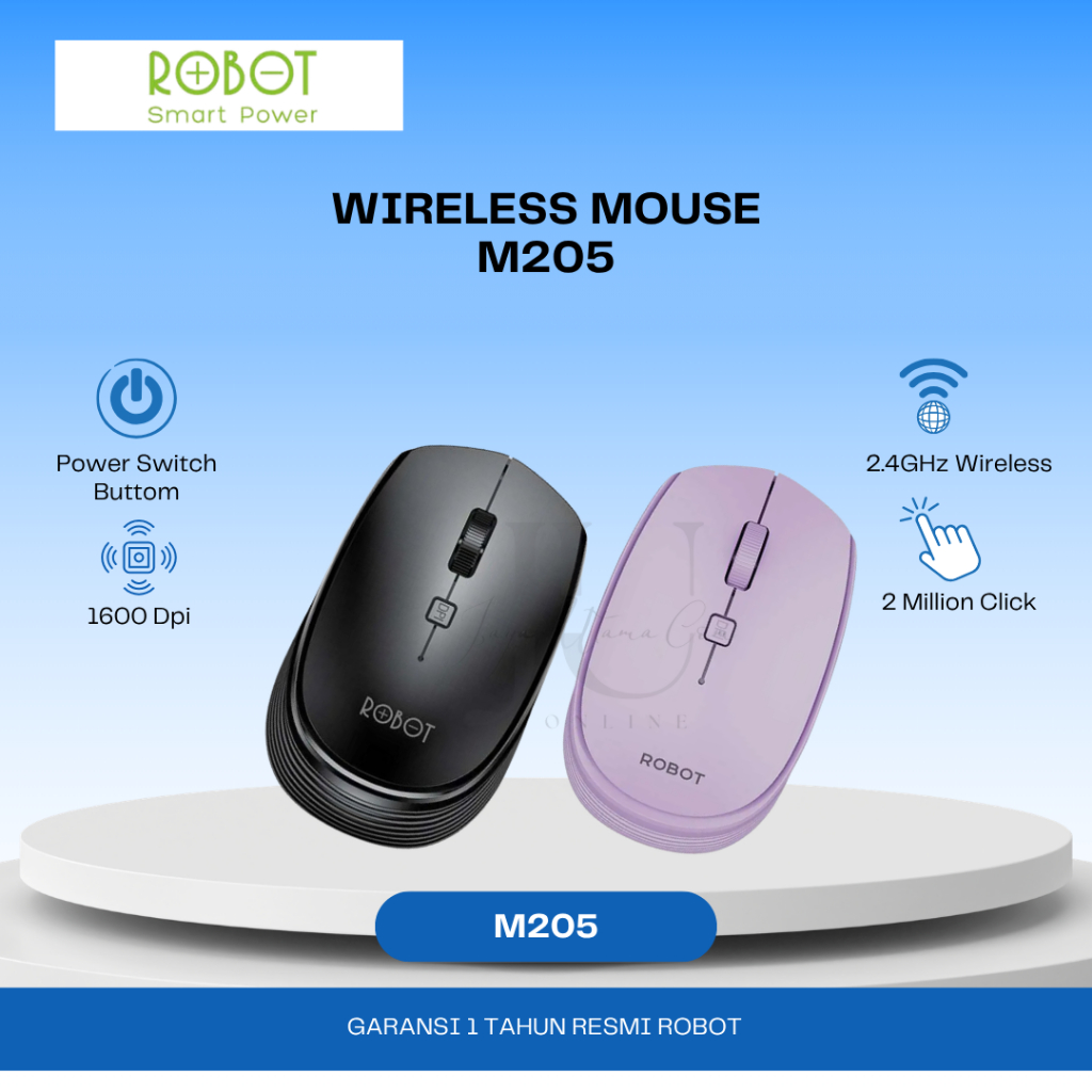 ROBOT Mouse Wireless 2.4G M205 Receiver USB