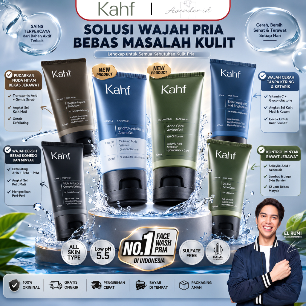 KAHF FACE WASH | Face Scrub | Sabun Wajah Pria | Pembersih Wajah