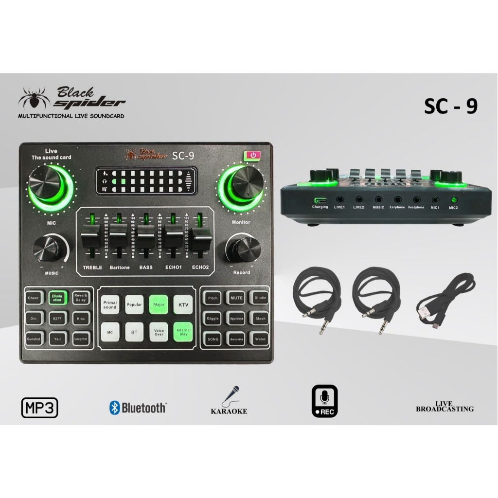 sound card black spider sc 9 sound card live streaming recording karaoke sound card original