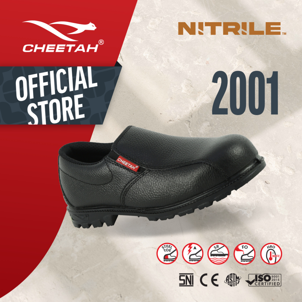 Cheetah Sepatu Safety 2001H Safety Shoes S1 SRC Nitrile