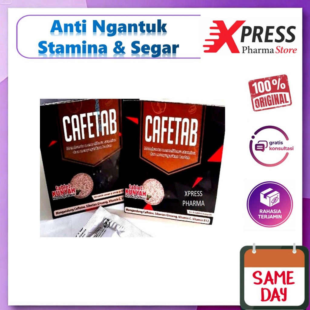 XPRESS  STRIP CAFETAB Permen Cafetab strip anti ngantuk tablet kunyah ganti tabmax Mint Esepuluh isi