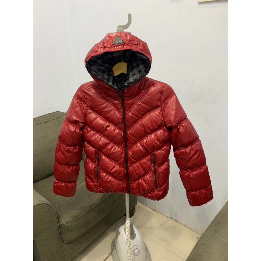 Guess jacket puffer bulu angsa goose down jaket musim dingin dewasa