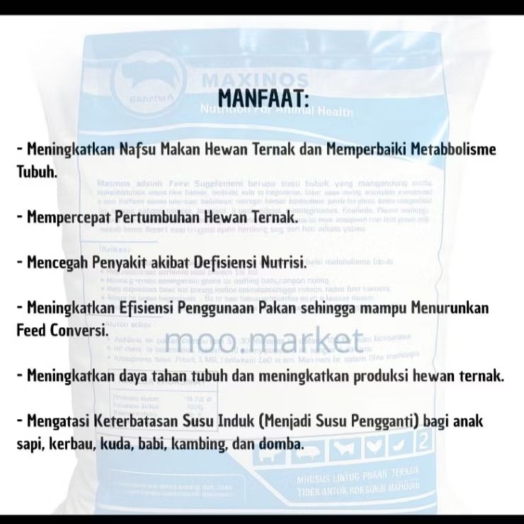 Xcamellyaa Maxinos 1Kg - Pakan Ternak/Susu Pengganti Induk - Susu Bubuk Hewan