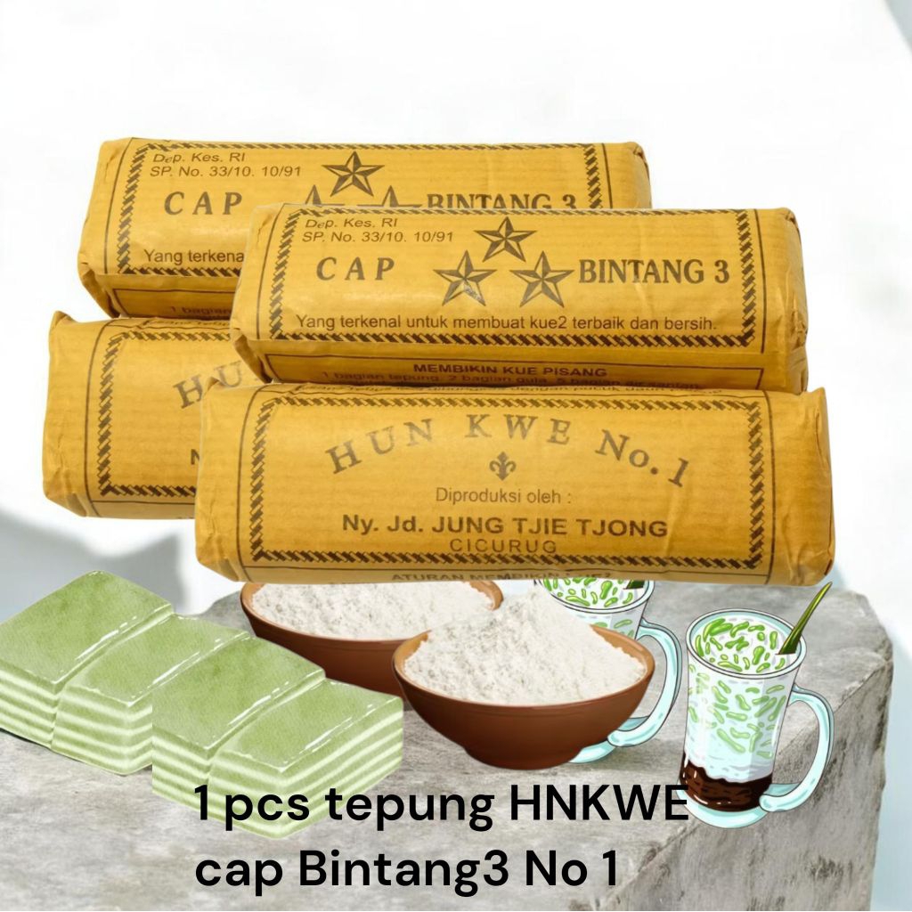 1pcs tepung HUNKWE cap BINTANG 3 kemasan 90gram
