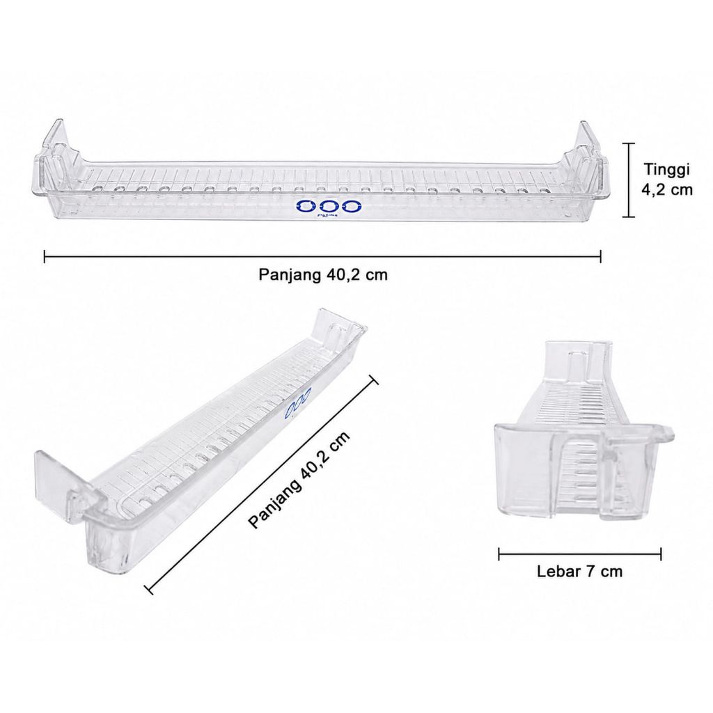 Rak Pintu Kulkas Mini Original 40,2 x 7 x 4,2 cm Bening Bekas  Berkualitas