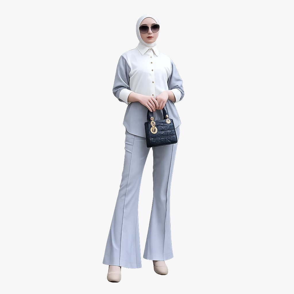 Maraco Set Kemeja Celana Vol 2 By Sister Diva One Set Premium Knit Rajut Salur Celana PAlazzo Casual