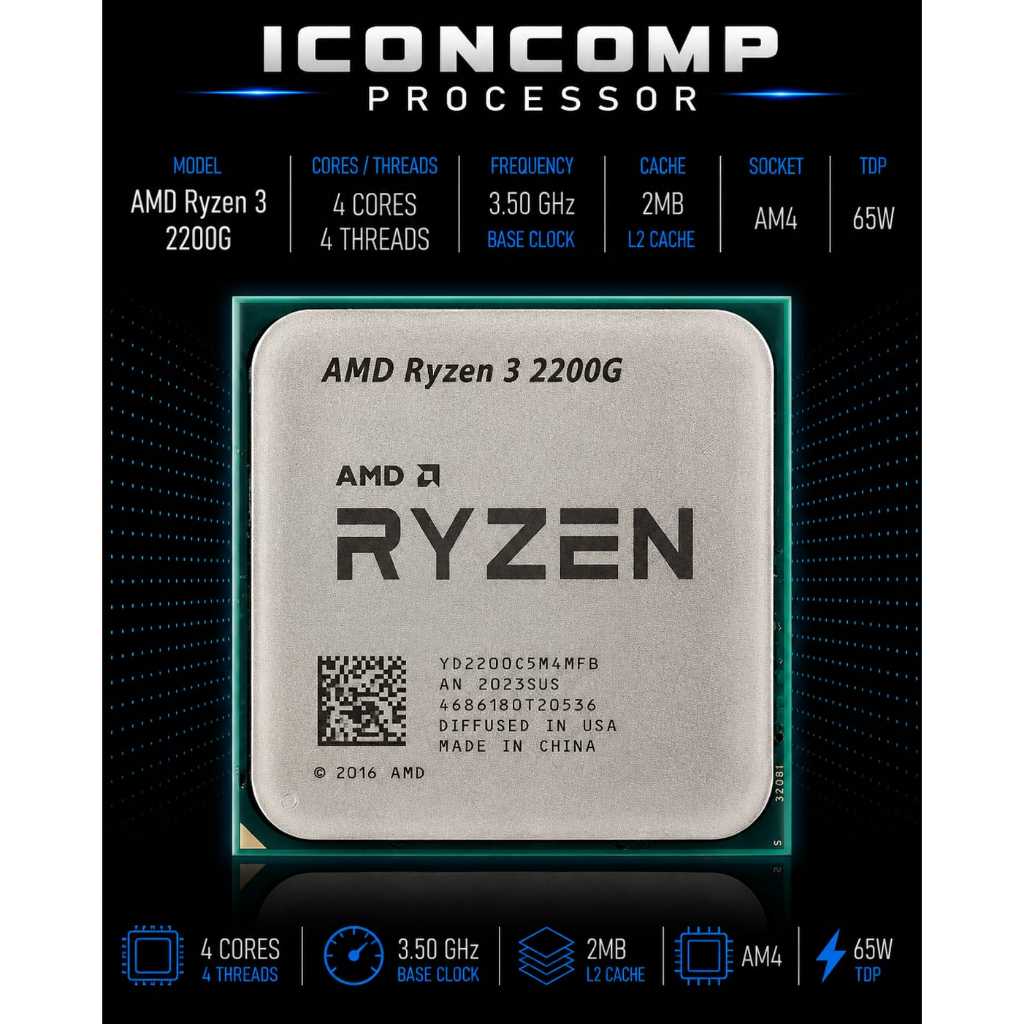 PROCESSOR AMD RYZEN 3 2200G TRAY SOCKET AM4