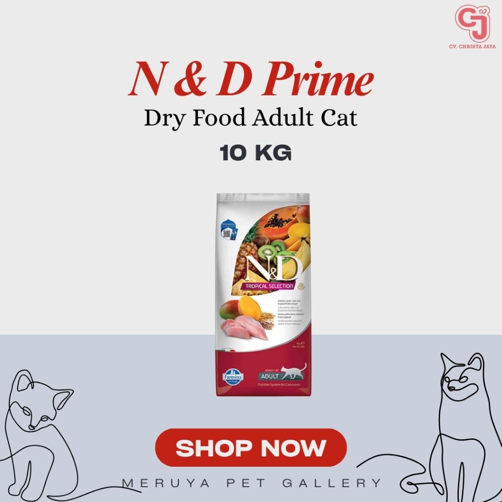 N&D CAT ADULT TROPICAL LOW GRAIN CHICKEN 10KG,  GRAIN FREE CHICKEN POME 10KG