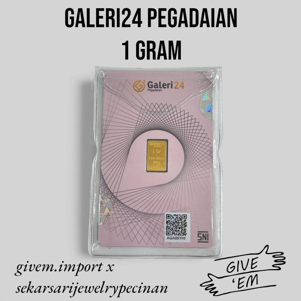 1 GRAM LM LOGAM MULIA EMAS GALERI 24 PEGADAIAN PRESS SNI SERTIFIKAT CERTIFICATE