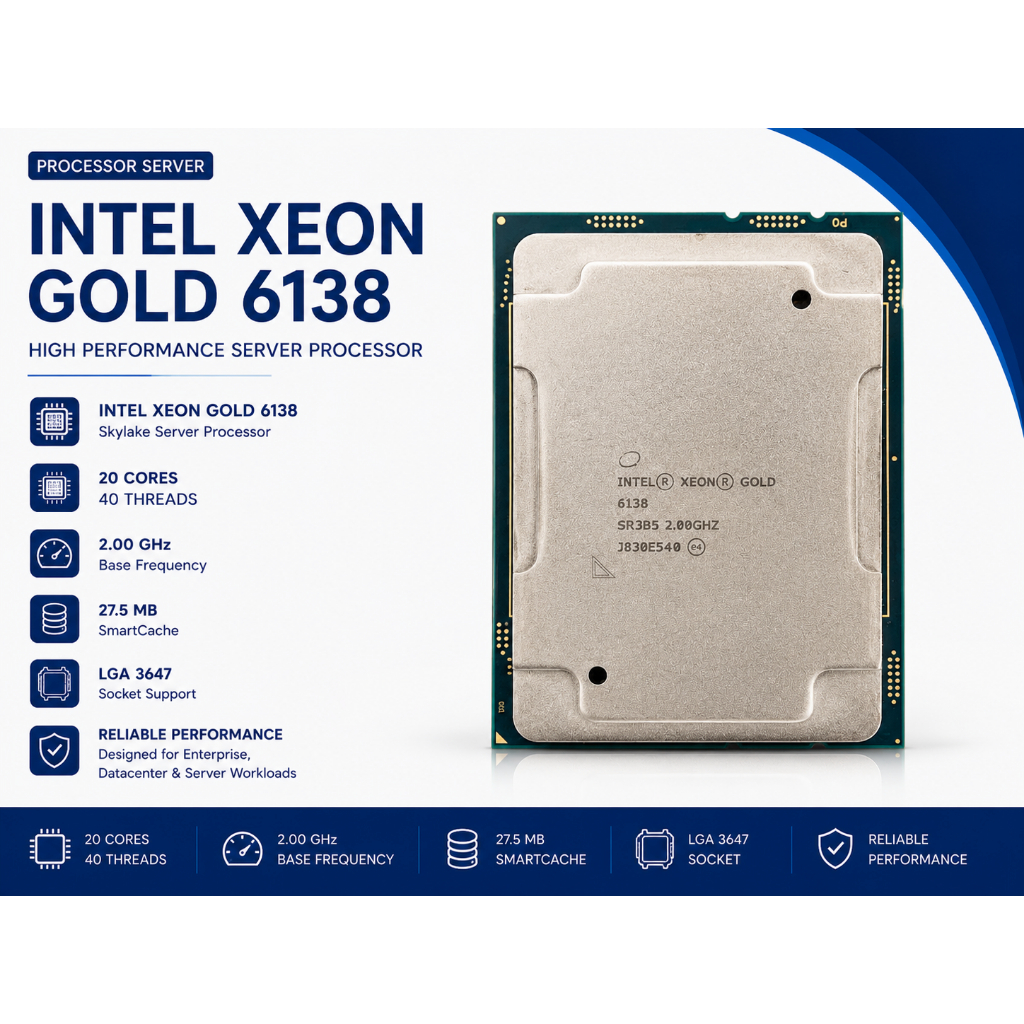 INTEL XEON GOLD 6138 - PROCESSOR INTEL XEON GOLD 6138