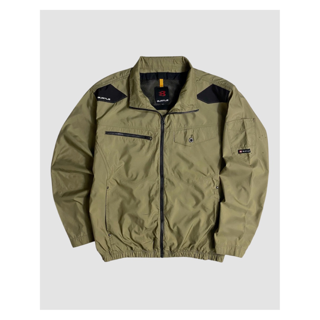 Burtle Aircraft Fan-Cooled Work Jacket Windbreaker Polyester Khakis Brown Japanese Brand