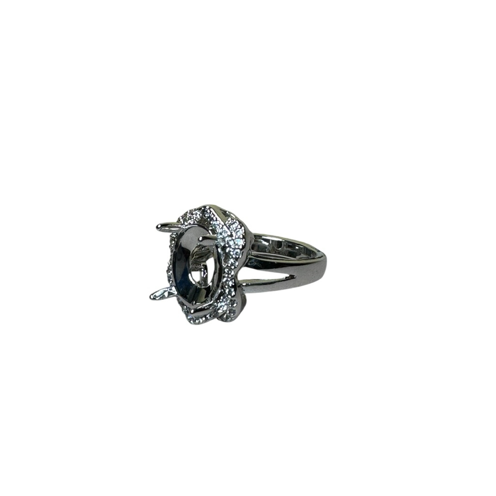 GT021 Ring cincin batu permata emban cangkang wanita 11x9mm