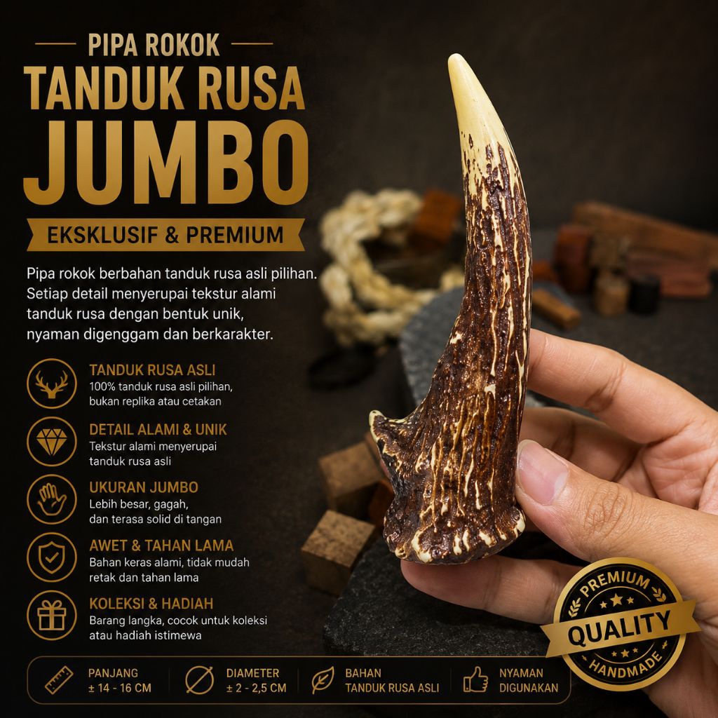 Once Piparokok Tanduk Rusa Jumbo Replika Tulang Cangklong Modern