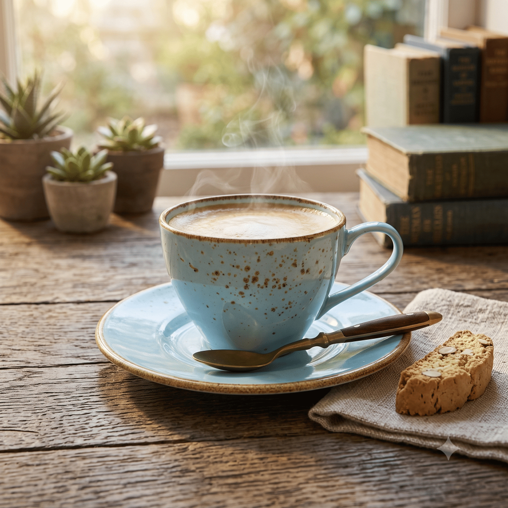 Sango Set Cangkir Nature Light Blue | Gelas Teh Kopi Souvenir Mewah Classic Elegan Premium Estetik S