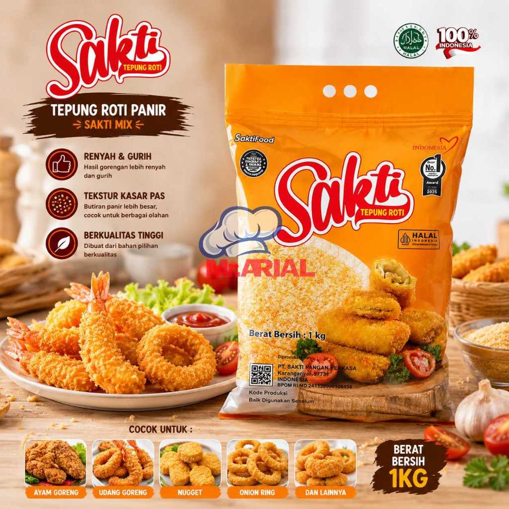Tepung Roti Sakti Mix Tepung Panir Kombinasi Warna Crispy Baluran Risoles Nugget Ayam Katsu 1kg
