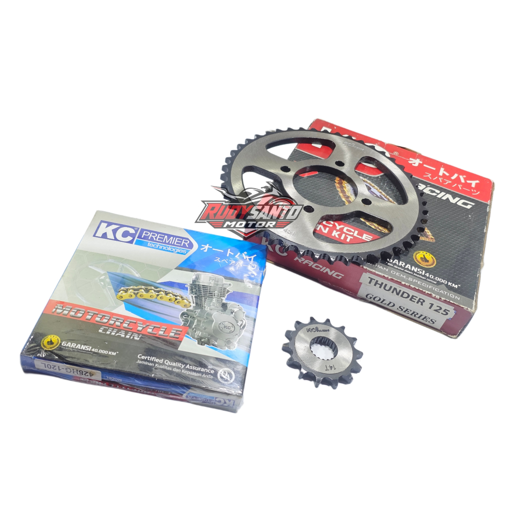 KC Premier GIRSET SUZUKI TANDER THUNDER TUNDER 125 14T/45T 428H-120 rantai GOLD TYPE SSS RACING CHAI