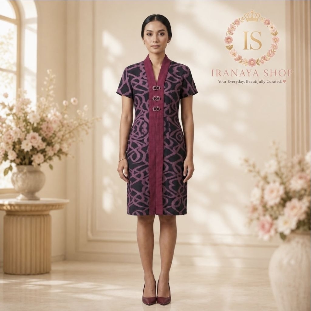 Batik Kultur by Dea Valencia Dress Premium Ungu – Preloved Like New
