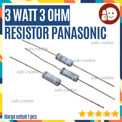 RESISTOR 3 WATT 3R 3 Ohm 5% R 3W Resistor Panasonic 3Ohm 3.0 Ohm 3 R 3Watt