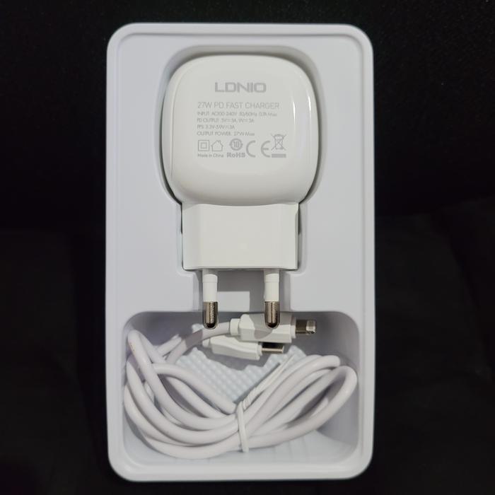Fast Travel Charger Ldnio A1206C Type C 27W 3A QC PD Cable Kabel