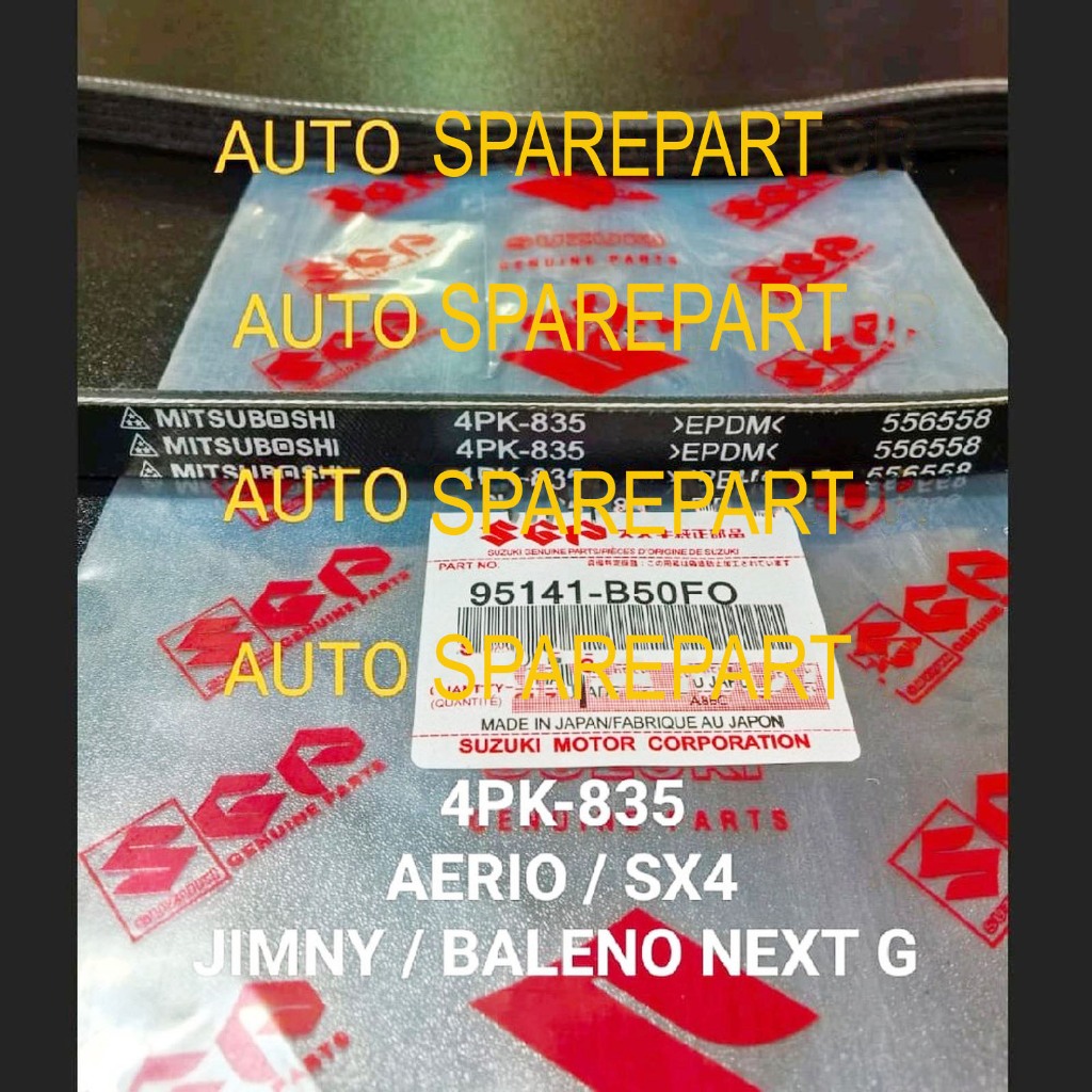 FAN VAN V BELT TALI KIPAS 4PK835 AERIO SX4 XOVER JIMNY JIMMY BALENO NEXT G 4PK-835