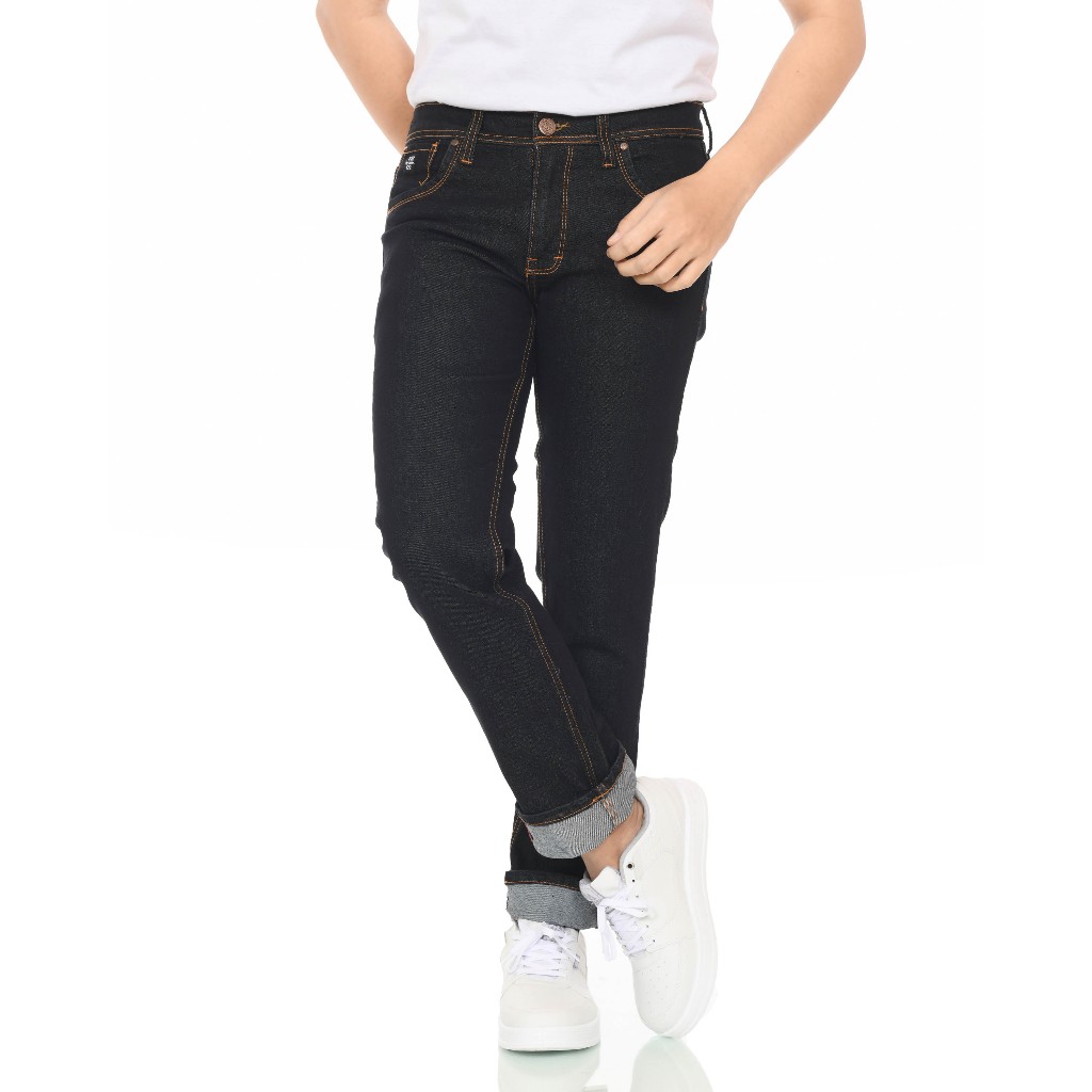 VR JEANS CO - Celana Jeans Pria Panjang Slim Fit Denim Black Garment